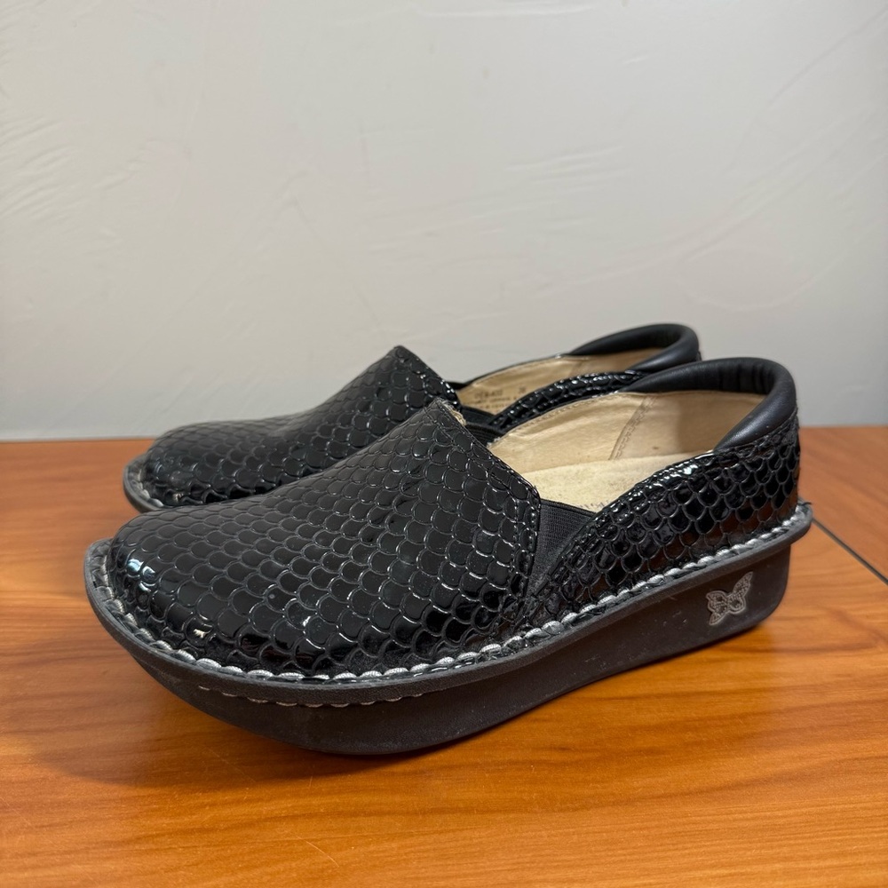 Alegria Debra Clog Slip On Professional Comfort Shoe‎ Patent Leather Black 36